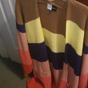 Rainbow Striped Cardigan